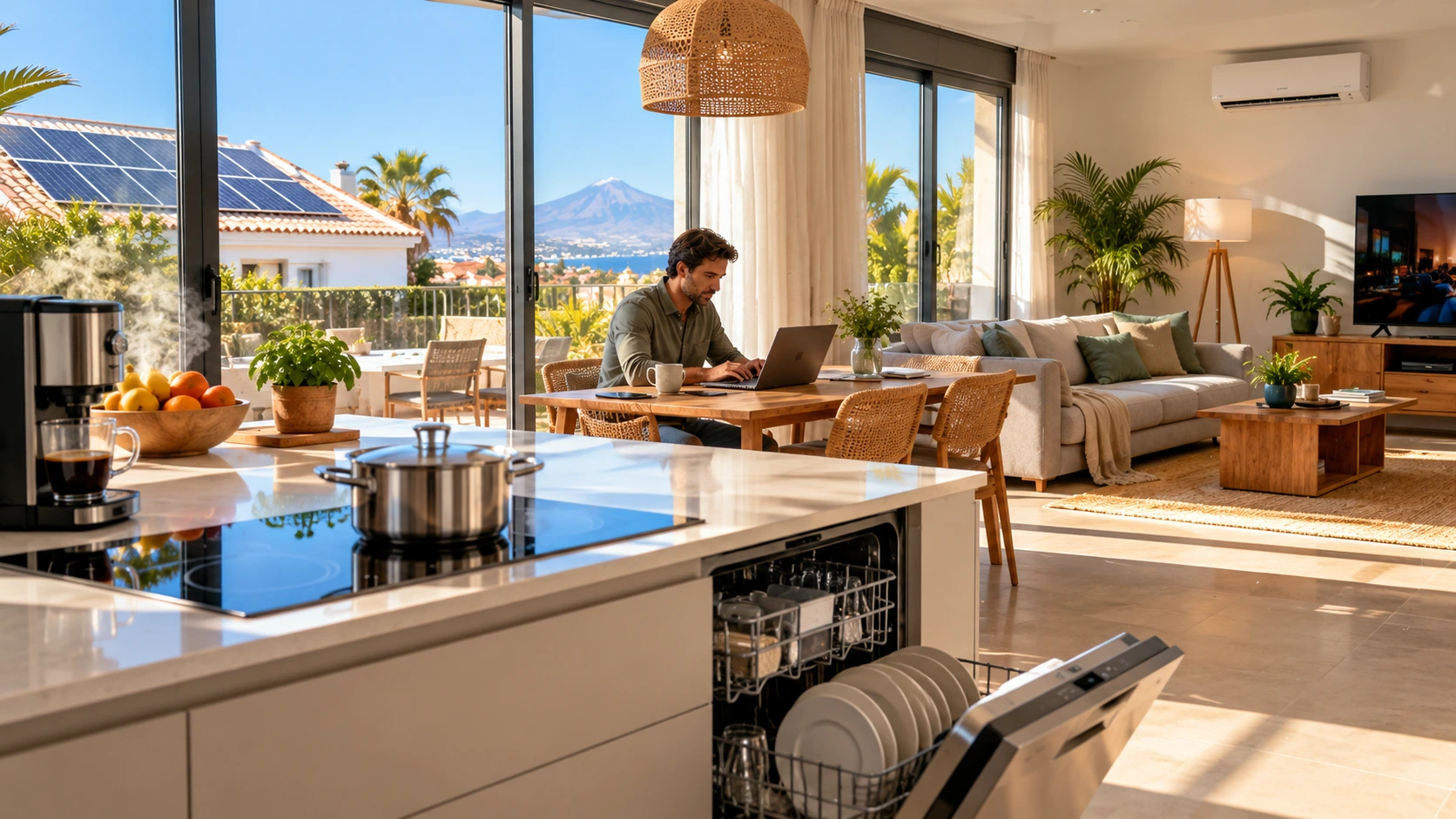 Consumo eléctrico diurno en una vivienda con placas solares